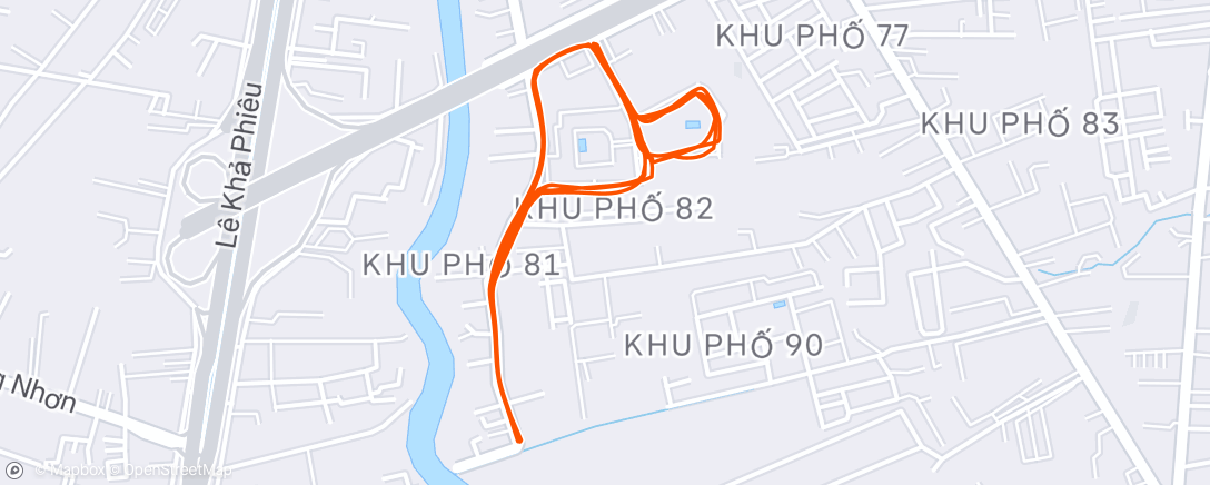 Map of the activity, Afternoon Run