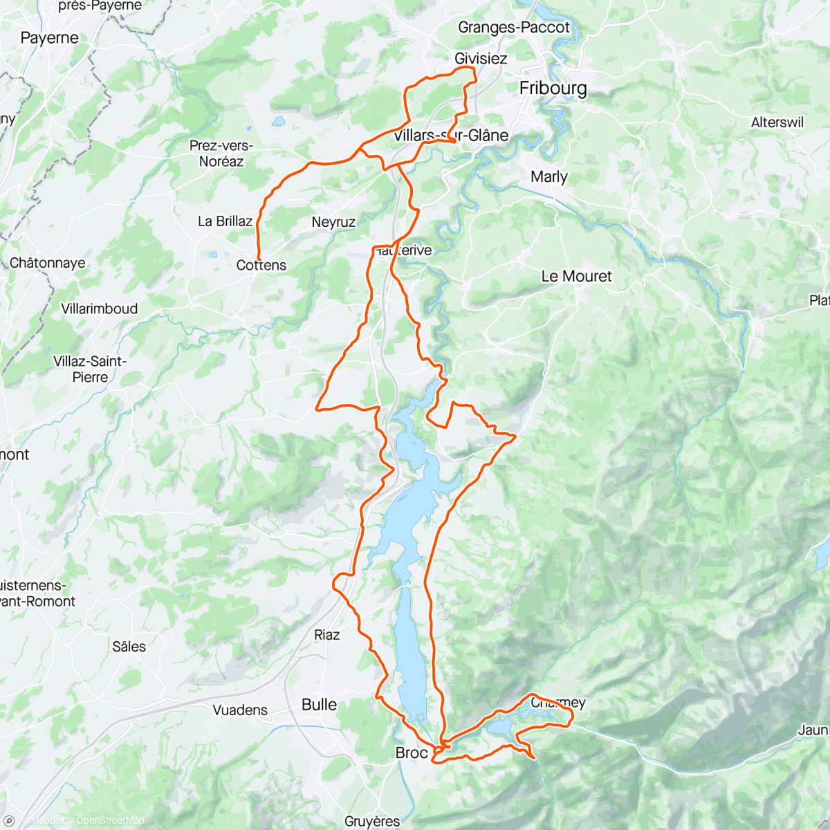 Map of the activity, Acc ride / lacs de la gruyère ❄️ 🥶