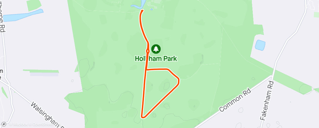 Map of the activity, Holkham Parkrun