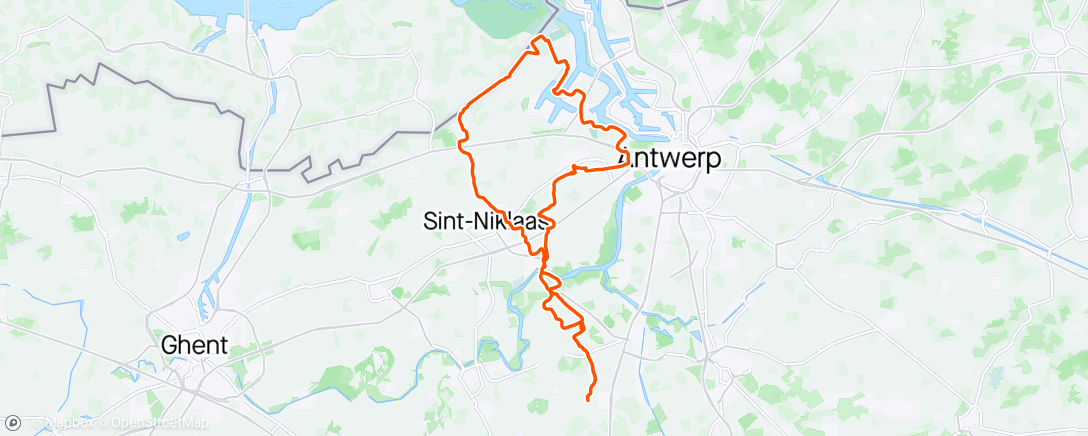 「#WikCycling windrit Haven Antwerpen SG」活動的地圖