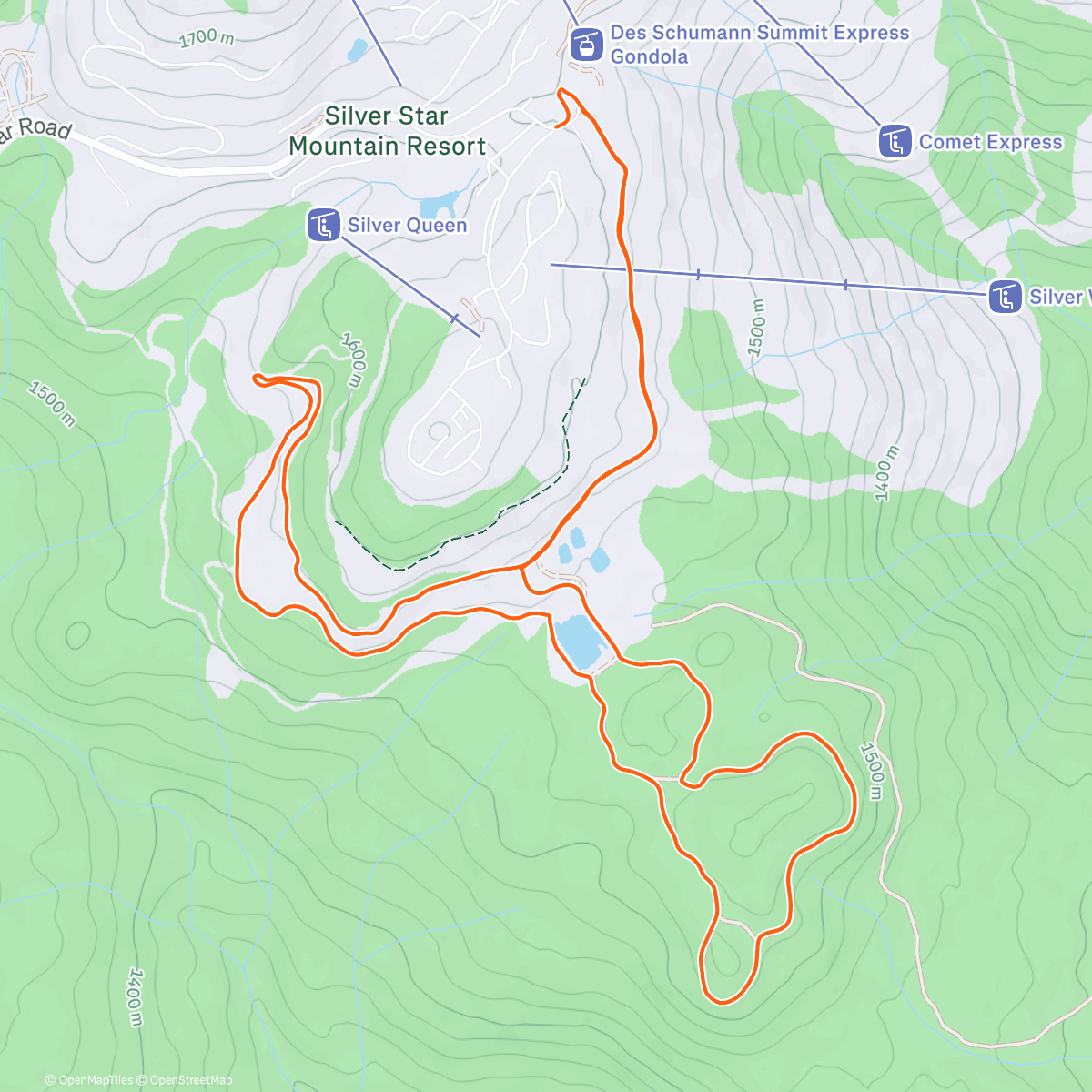 Map of the activity, Chariot ski 3