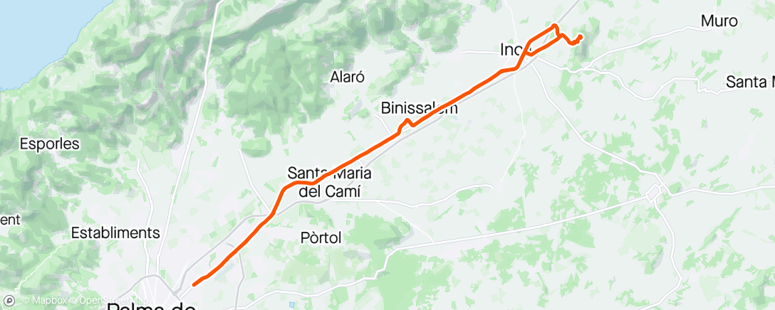 Mapa de la actividad, 4 en ruta, Inca, Santa Magdalena & vuelta