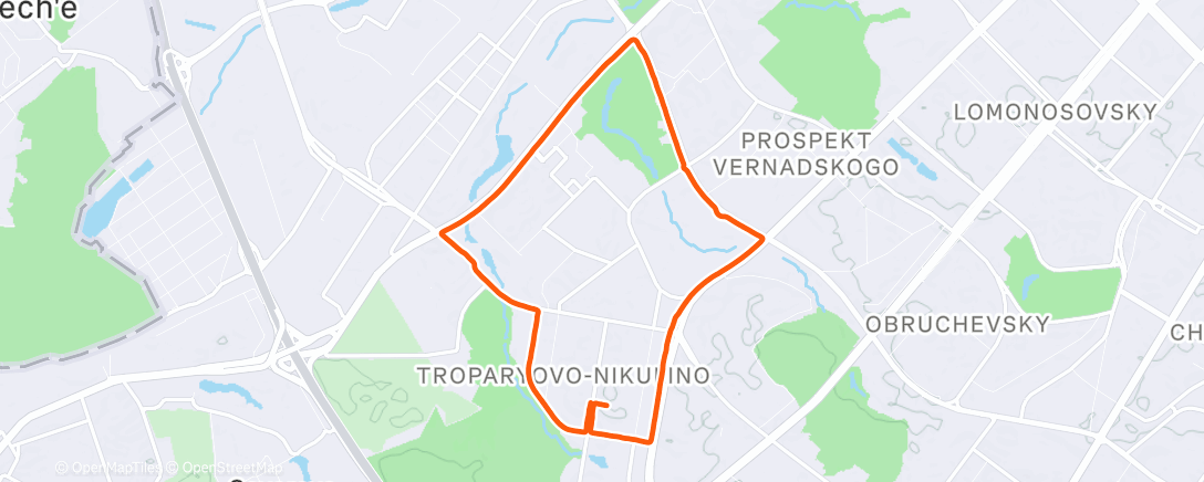 Map of the activity, Morning Run