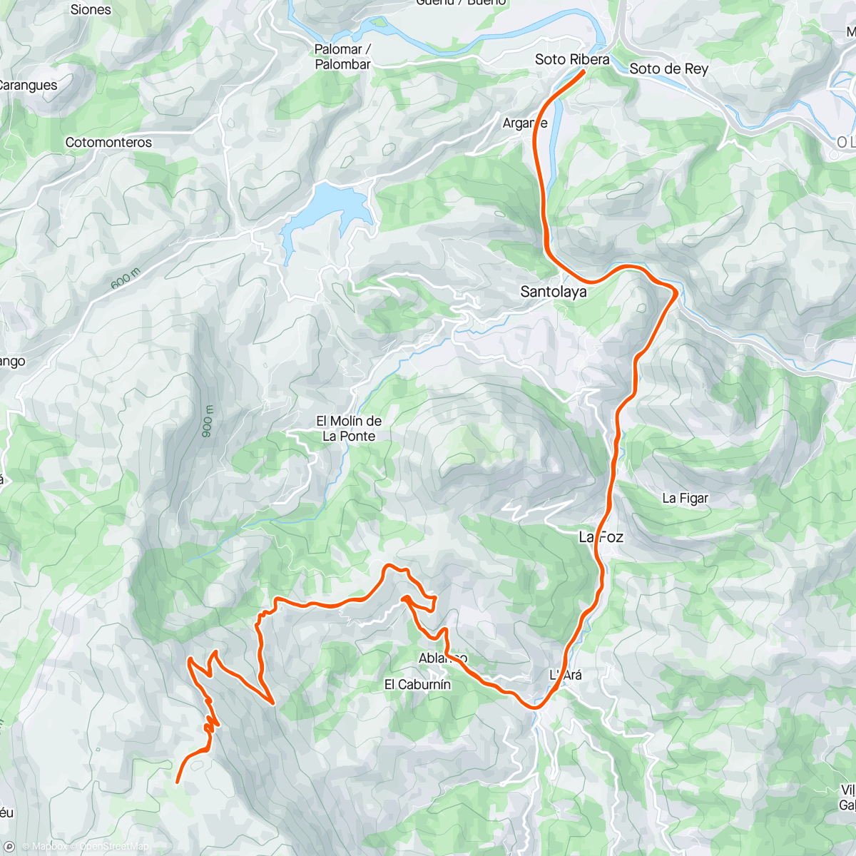 Map of the activity, L’Angliru