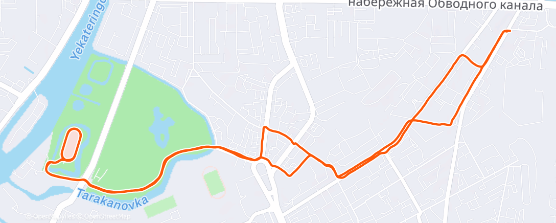 Map of the activity, Утренний забег