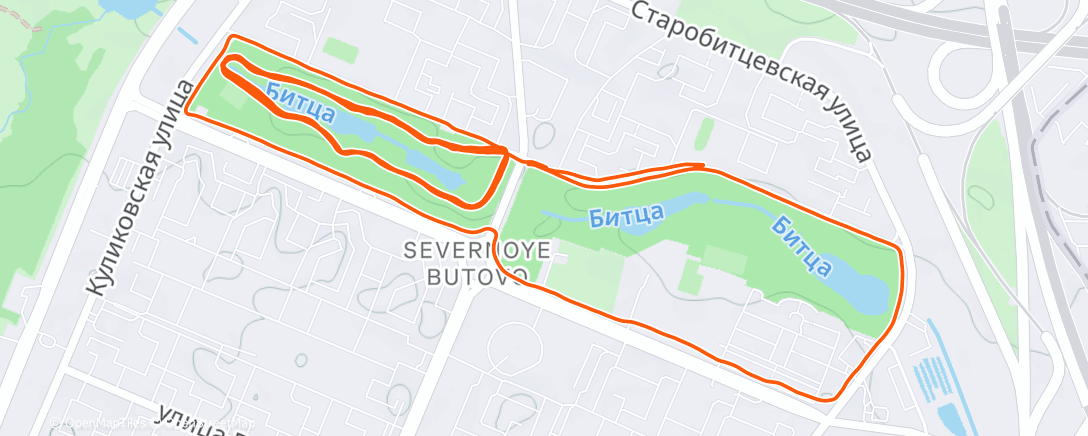 Map of the activity, Morning Run