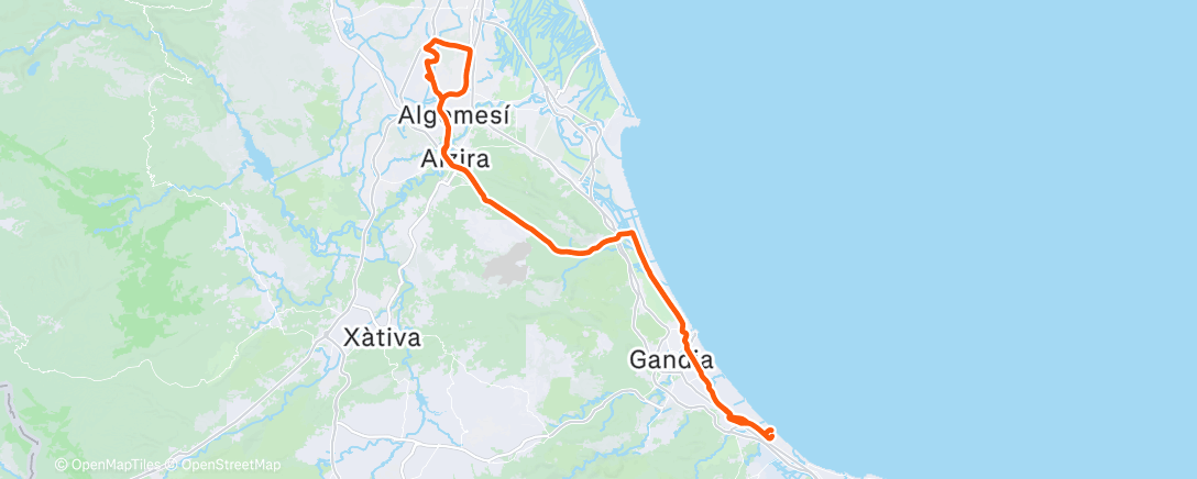 Map of the activity, Pedalata mattutina