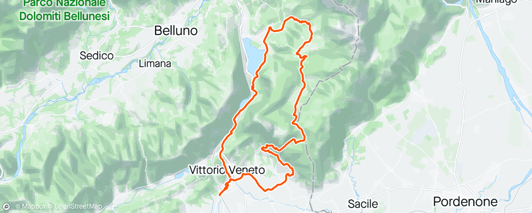 Map of the activity, Cansiglio 27°