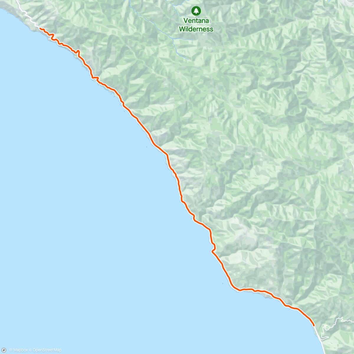 Map of the activity, ROUVY - Pacific Coast Highway | USA
