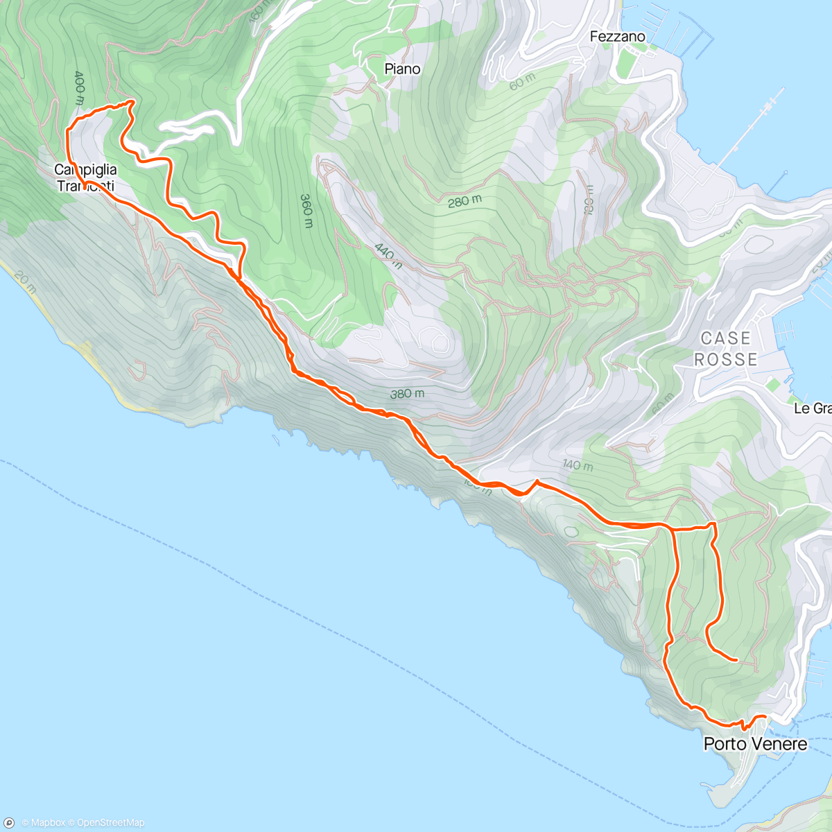Map of the activity, Portovenere - Camipiglia 🤩