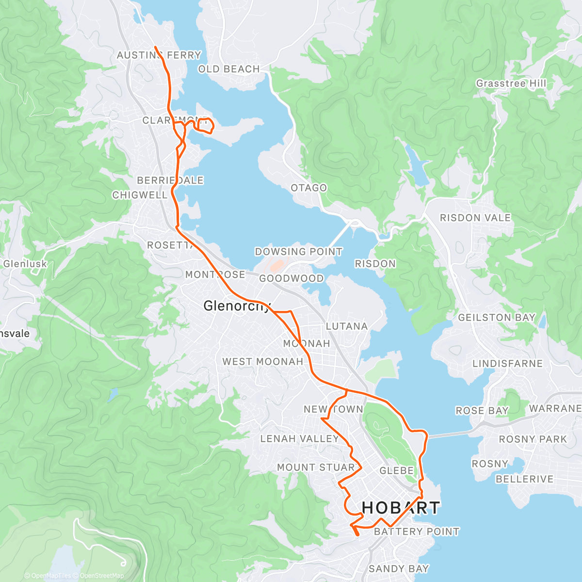 Map of the activity, Sedate Boxing Day Spin