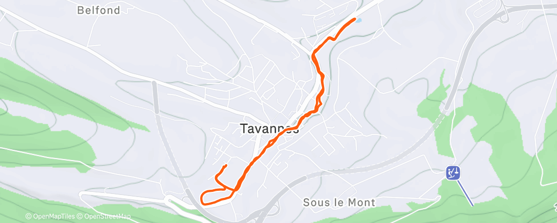 Map of the activity, Course à pied le matin