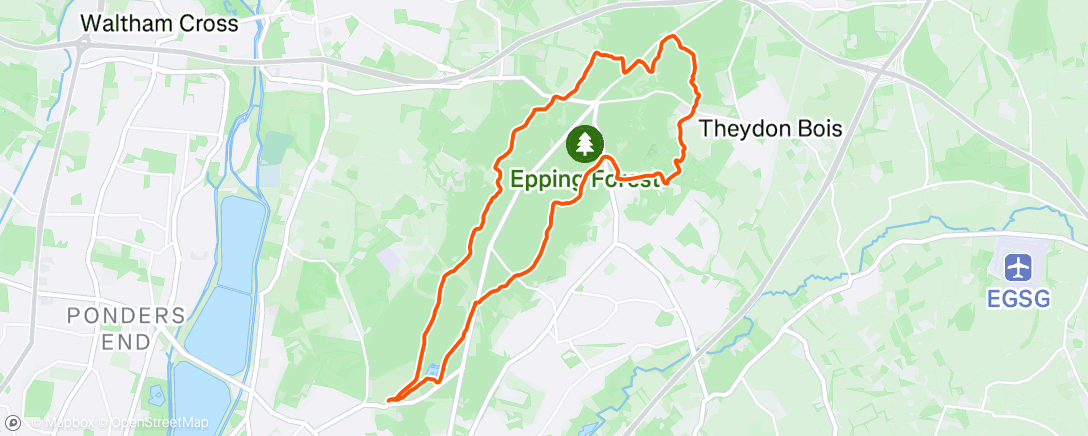 Map of the activity, Epping Forest - Muslim Hikers