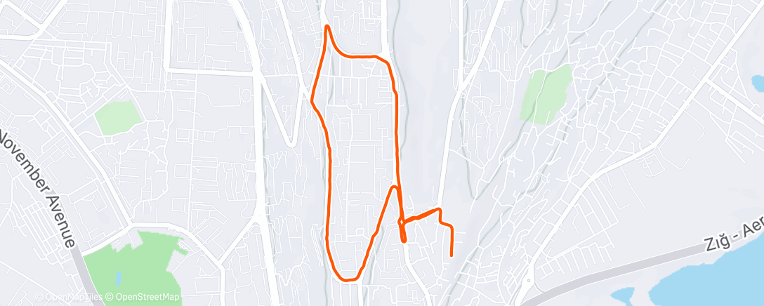Map of the activity, Morning Run