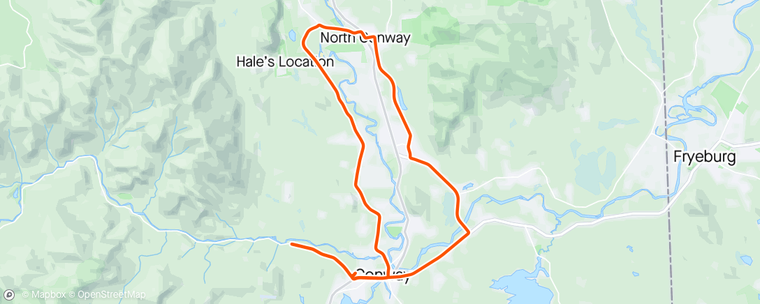 Map of the activity, Valley Ride from the Saco