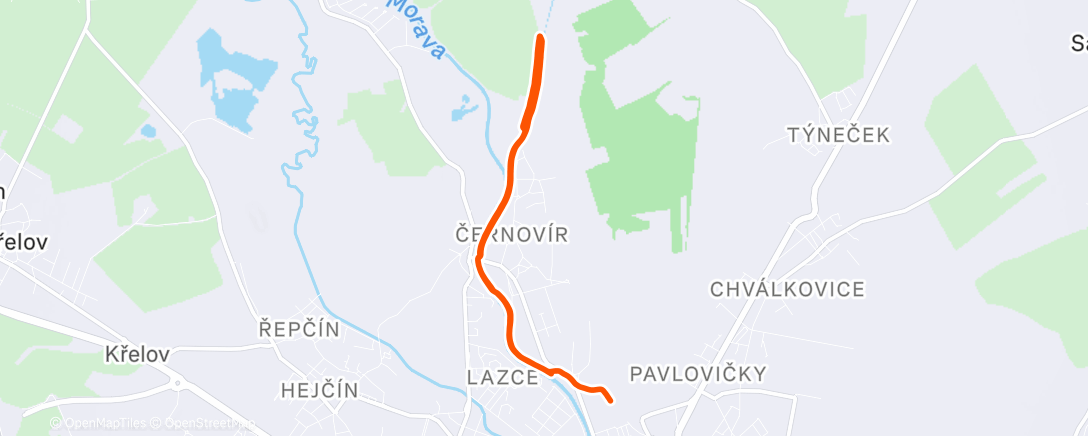 Map of the activity, Lunch Run