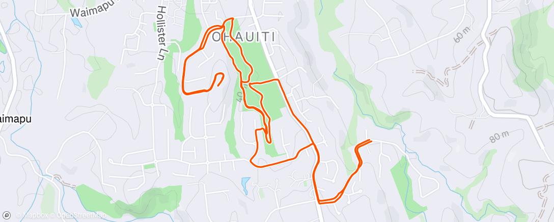 Map of the activity, Afternoon Run
