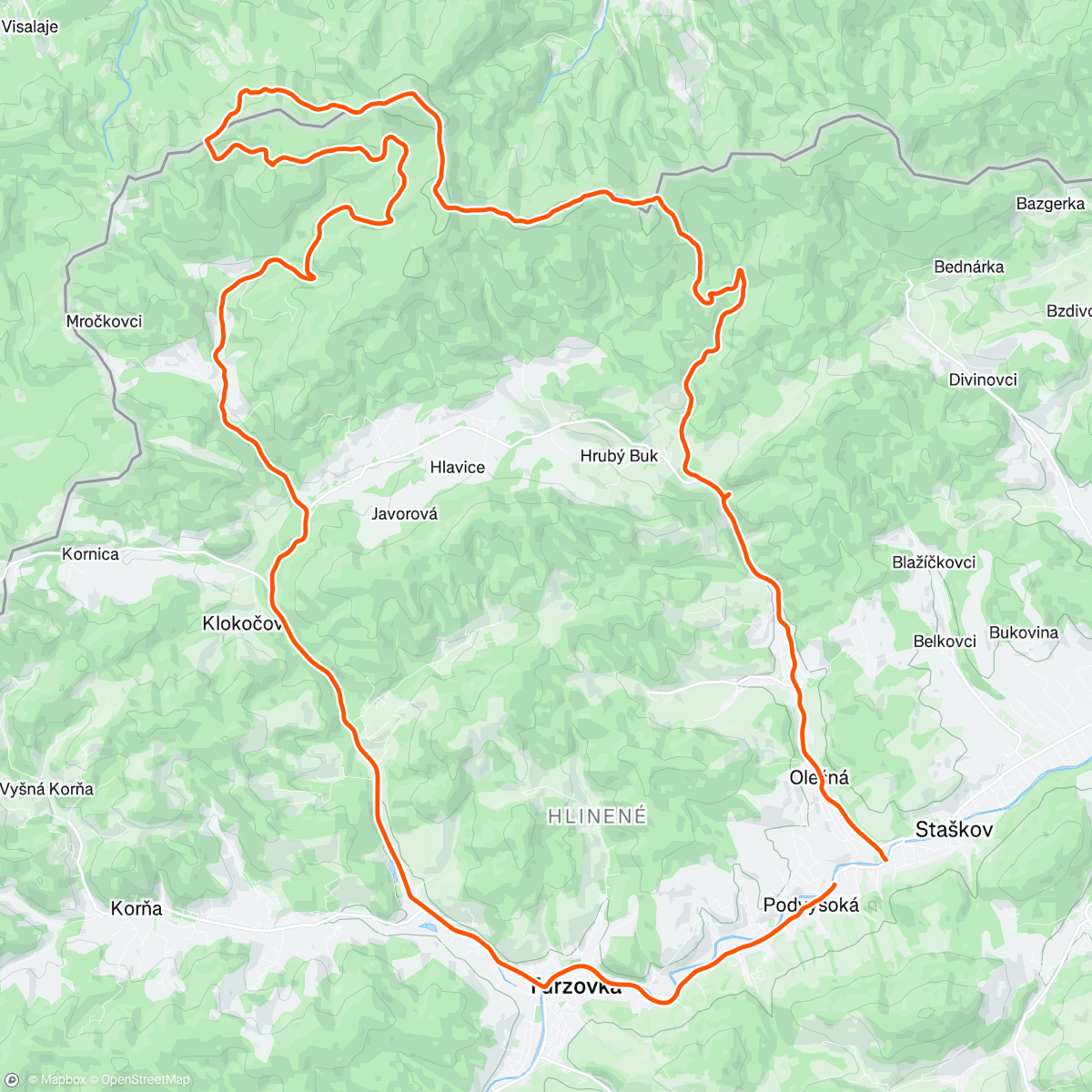 Map of the activity, Malý Polom