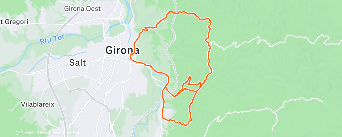 Map of the activity, Cycling