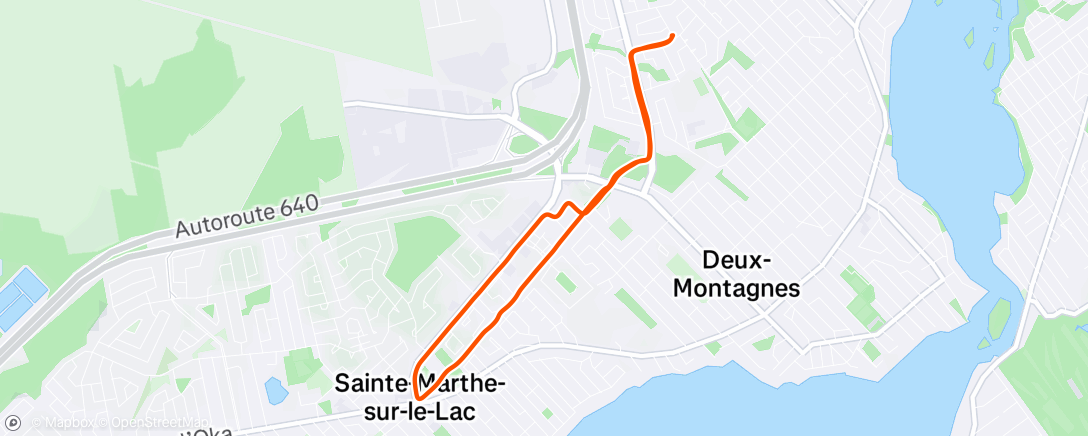 Map of the activity, Course à pied le matin