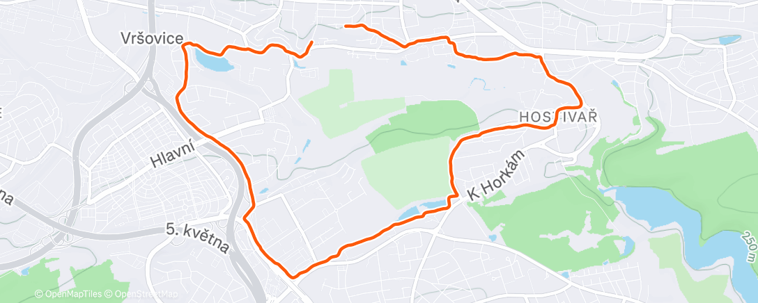 Map of the activity, Afternoon Run