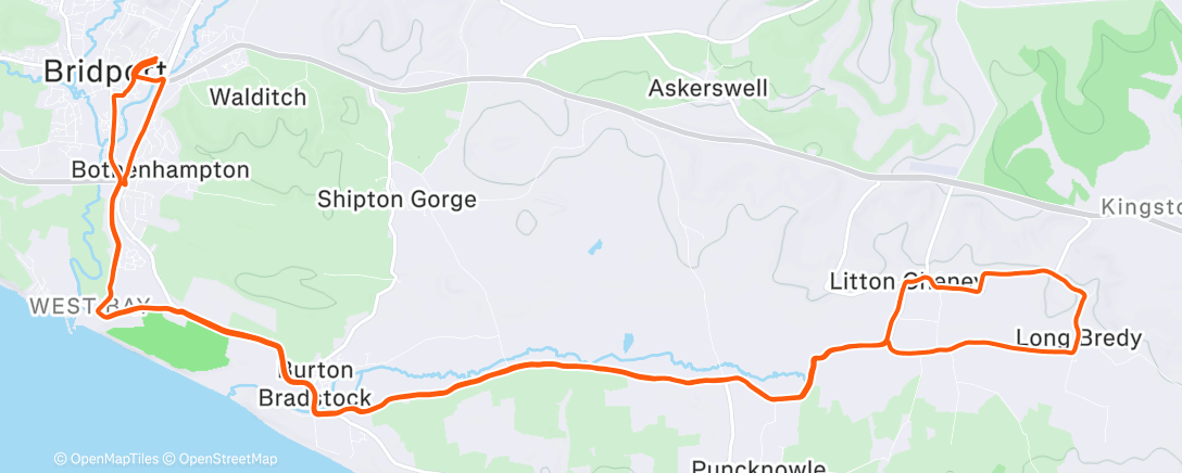 Map of the activity, Lunch Ride