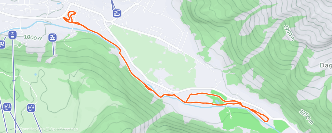 Map of the activity, Sessione di sci nordico mattutina