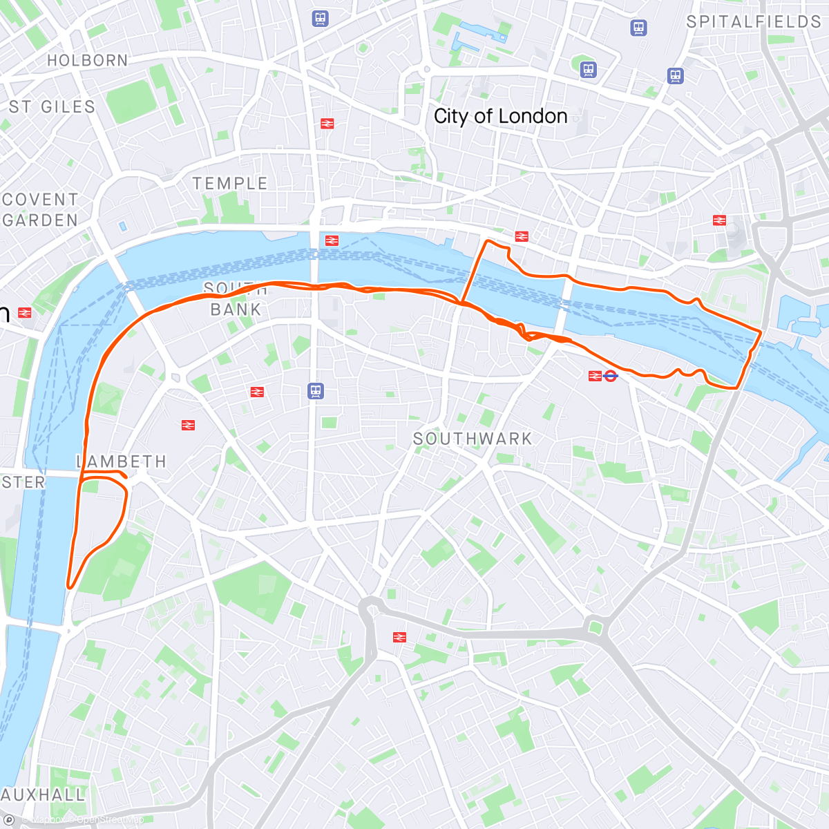 Map of the activity, London tourists on gorgeous day