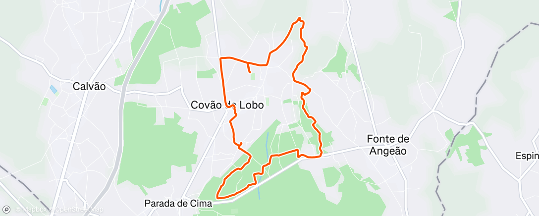 Map of the activity, Corrida em trilho matinal