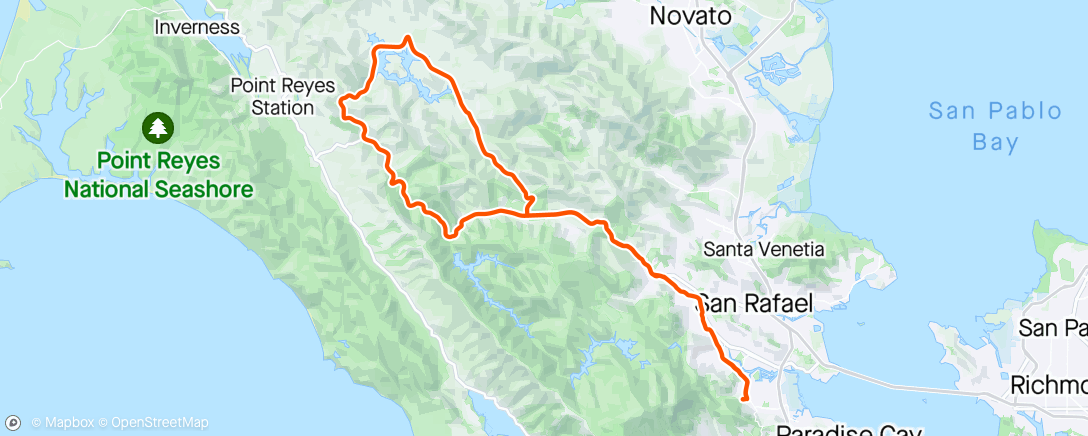 Map of the activity, Nicasio