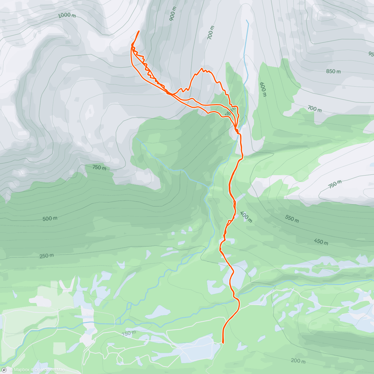 Map of the activity, 2 x Galtåtind