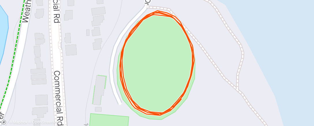 Map of the activity, 6 x 30 sec jog 1 min run
