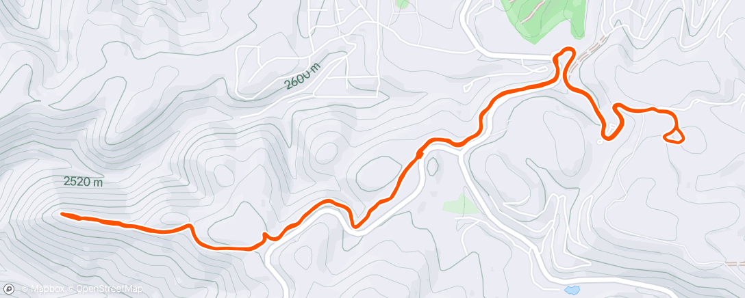 Map of the activity, Afternoon Run