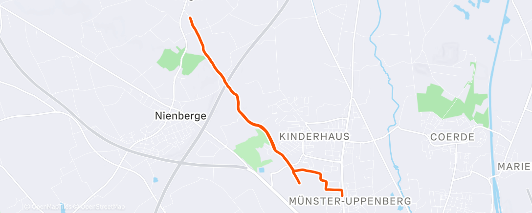 Map of the activity, Lauf am Nachmittag