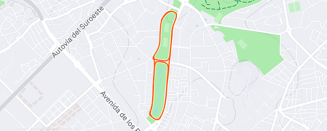 Map of the activity, Carrera de noche