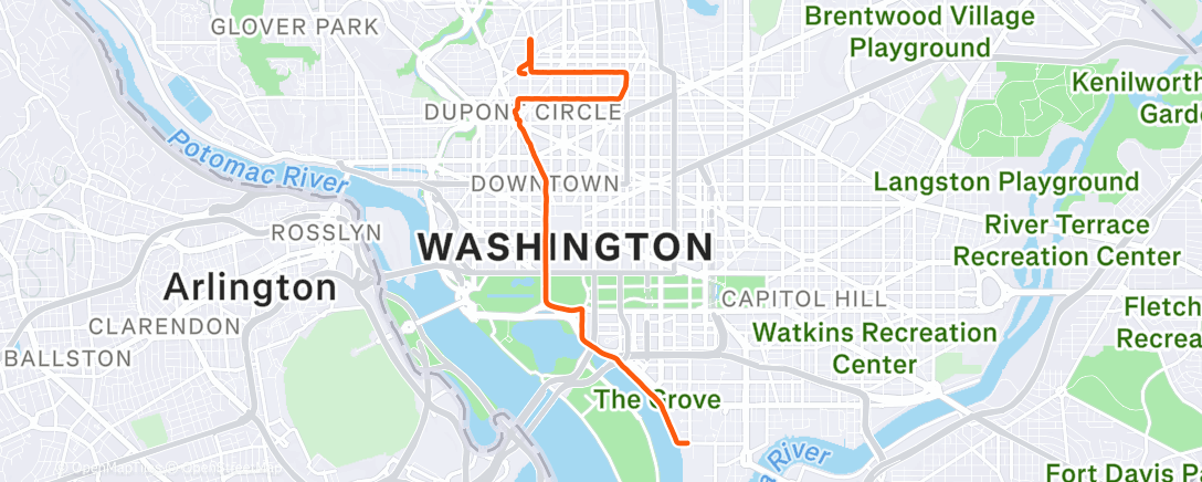 Карта физической активности (Dante Run)