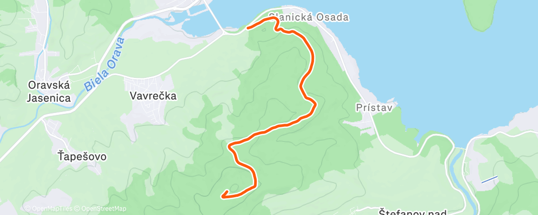 Map of the activity, Na Štefana Pre Štefana beh na Magurku