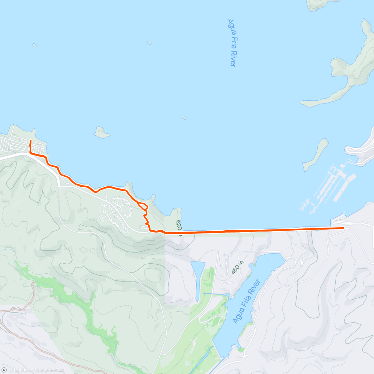 Map of the activity, Dam Good Run 4-miler