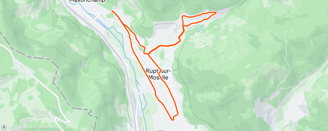 Mapa da atividade, Course à pied dans l'après-midi