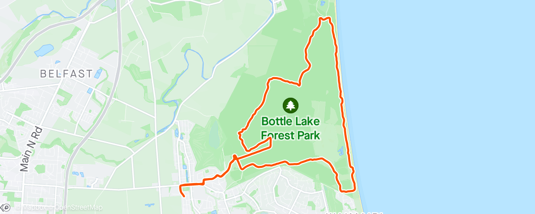 Map of the activity, Mountain bike series loop