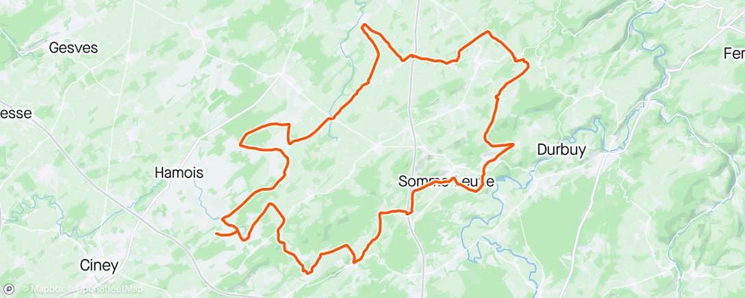 Map of the activity, BCF - Tour du Condroz