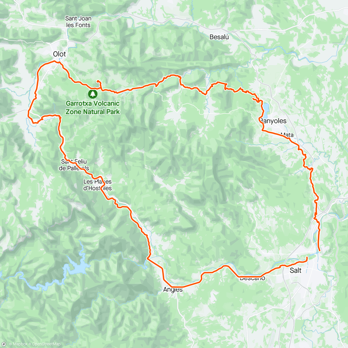 Map of the activity, Girone - Banyoles - Olot : tellement une belle ride!