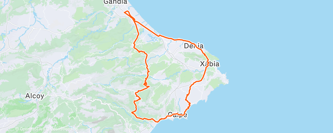 Map of the activity, Cycling