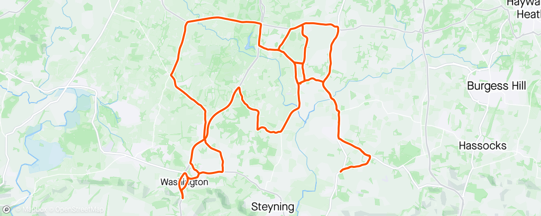 Map of the activity, Commute + rolling around with some VO2 efforts 👍
