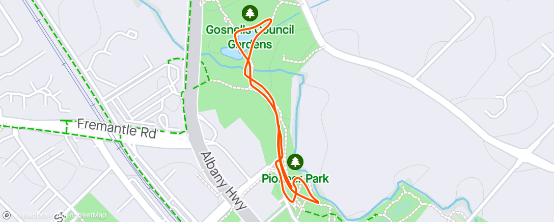 Map of the activity, Pioneer parkrun (awaiting time)
