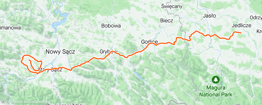 Map of the activity, Na wesele Ride