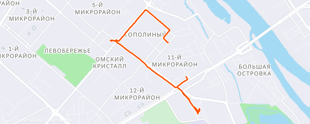 Map of the activity, Night Run