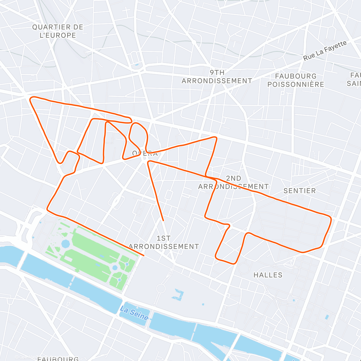 Map of the activity, 10km Hoka Paris Centre - 🏆 33’48 🤩