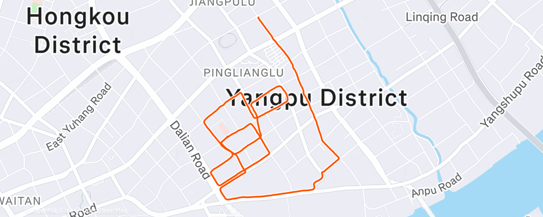 Map of the activity, Evening Run