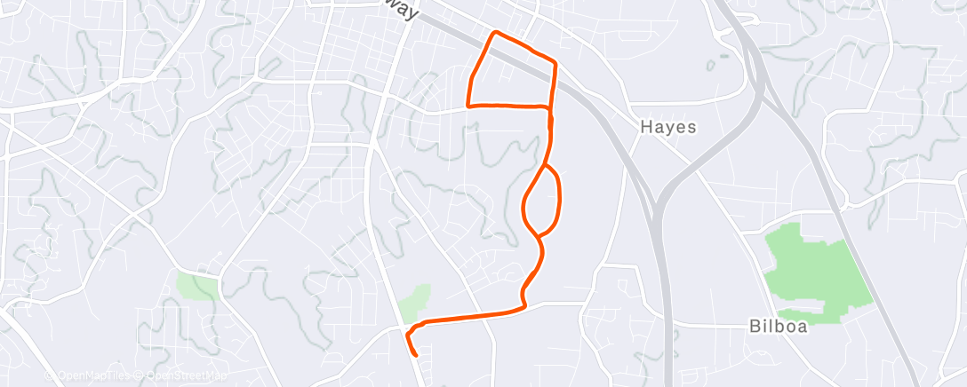 Map of the activity, Morning Run